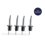 TURM GIN Cocktail Shaker Set 10-tlg. - Edelstahl, 4x Ausschenker aus Edelstahl für präzises Ausgießen beim Cocktailmixen.