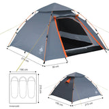 Where Tomorrow - Pop up Kuppelzelt für 3 Personen, 10 Sek. Quick-up-Aufbau, wasserfestes, leichtes Reisezelt in Grau.