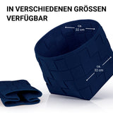 N8WERK Filz-Aufbewahrungskorb M - 32 x 32 x 32 cm in Dunkelblau, faltbar, strapazierfähig, schonend für Böden und Möbel.