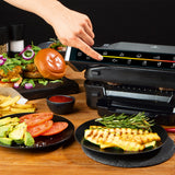 MAXXMEE Kontakt-Grill mit 6 Programmen, Touch-Display und großer antihaftbeschichteter Grillplatte für bis zu vier Personen.