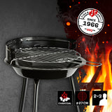LANDMANN Holzkohle-Rundgrill mit verchromtem Grillrost, emaillierter Feuerschüssel Ø 30,5 cm, ideal für 2-3 Personen, mobiler Holzkohlegrill.