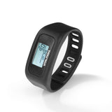 VITALmaxx Fitness-Armband - Schwarz mit LCD-Display, Schrittzähler, Kalorienmessung und verstellbarem Silikon-Armband für Sport und Alltag.