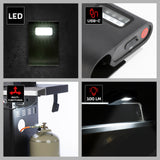 LANDMANN LED-Grilllampe mit magnetischer Befestigung, Akku, Timer und 100 Lumen für flexible Grillbeleuchtung.