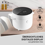 N8WERK Digitaler Reiskocher mit Touch-Display, Timerfunktion und kindersicher, für vielseitiges, antihaftbeschichtetes und aromatisches Kochen.