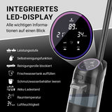 N8WERK Saugwischer Smart Clean 3in1 mit kabellosem Design und integriertem LED-Display für Anzeige von Akku, Reinigung und Betriebsmodi.