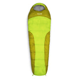 Where Tomorrow Camping Schlafsack Small & Light hellgrün, wasserabweisend, atmungsaktiv, mit Konturkapuze und Packsack, 220 x 80 x 50 cm.
