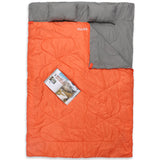Where Tomorrow Doppelschlafsack mit Tragetasche, 2-Personen Schlafsack, orange-grau, wasserabweisend, 190 x 150 cm.