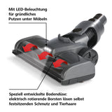 CLEANmaxx Akku-Zyklon-Staubsauger Bodendüse mit LED, elektrische rotierende Borsten für effektive Reinigung von Schmutz und Tierhaaren.