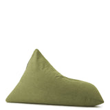 LUMALAND Sitzsack Interior Line dreieckiger Komfort-Sitzsack in Lime mit 370l Füllung, 150 x 100 x 100 cm, Leinenoptik, weich und langlebig.