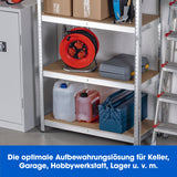 EASYmaxx Schwerlastregal & Werkbank mit GS, 5 MDF-Böden, bis 175 kg Tragkraft, 180 x 90 x 40 cm, stabile Lagerlösung für Werkstatt und Garage.