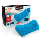 MAXXMEE Entspannungskissen mit Wabenstruktur - 27 x 8,5 cm - blau, weiches Gelmaterial, ergonomisch für Nackenunterstützung im Liegen.