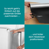 EASYmaxx Wärme-Reflexionsfolie zuschneidbar 70x100cm silber, einfach zuschneidbar und hinter dem Heizkörper positionierbar.