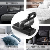 N8WERK Milbensauger mit Pulsrolle Midnight Black, ideal zum Absaugen und Desinfizieren von Matratzen, Kissen, Decken und Polstermöbeln.