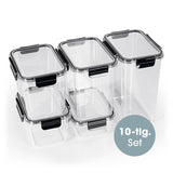 GOURMETmaxx Frischhaltedosen Klick-it 10-tlg. Schwarz mit 4-fach-Klickverschluss, stapelbar, spülmaschinen- und gefriersicher.