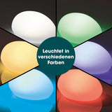 EASYmaxx Solar-Leuchten Set Stein flach 3-tlg. mit Farbwechsel und warmweißem Licht, dekorative Solar-Gartenleuchten in Stein-Optik.