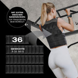 FitEngine Gewichtsweste 20 kg mit 36 herausnehmbaren Gewichten für variablen Trainingswiderstand und optimalen Halt beim Workout.