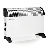 EASYmaxx Heizkonvektor weiß/schwarz mit 2000 W, Turbo-Funktion, 3 Heizstufen, Thermostat und integriertem Griff für Transport.