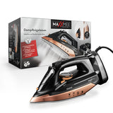 MAXXMEE Dampfbügeleisen mit Tropfstopp-, Antikalk- und Selbstreinigungsfunktion, kabellos und mit Keramiksohle.
