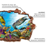 MAXXMEE Wandtattoo 3D "Meeresleben" mit selbsthaftendem 3D-Effekt, der das Motiv durch die Wand brechen lässt, für glatte Oberflächen.