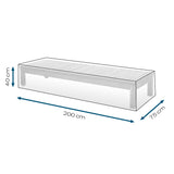 Hoberg Gartenmöbelabdeckhaube Sonnenliegen aus robustem, wasserdichtem 600D Kunststoffgewebe, wetter- und UV-beständig, mit Kordelzug.