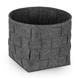 N8WERK Filz-Aufbewahrungskorb M - 32 x 32 x 32 cm - Dunkelgrau, faltbarer, strapazierfähiger Filzkorb im Scandi Style.