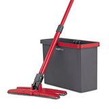 MAXXMEE Wischmopp mit Auswringfunktion und 5 Liter Eimer in grau/rot für einfache Bodenreinigung und praktisches Auswringen.