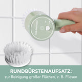 CLEANmaxx Akku-Reinigungsbürste Mint mit Rundbürstenaufsatz zur kabellosen Fliesenreinigung und 2 Geschwindigkeitsstufen.