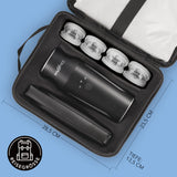 MAXXMEE Hemden- & Blusenbügler Kompakt in Reisetasche mit Zubehör, schwarz/silber, 3 Stufen Trocknungszeit, platzsparend.