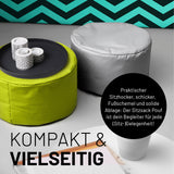 LUMALAND Sitzsack Pouf (50 L) Apfelgrün als moderner, leichter Sitzhocker, Ablage & Fußschemel für innen und außen.