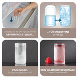 GOURMETmaxx Glas selbstkühlend 2er-Set mit 280 ml, gefrierbarem Cooling-Gel für kalte Getränke ohne Eis und wässrigen Geschmack.