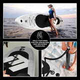 FitEngine Trip SUP-Board Set (Allrounder) - 10'8'' Beton, aufblasbares SUP mit Beton-Design, Carbon-Paddel und Dual-Power-Pumpe.