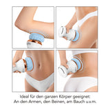MAXXMEE Massagegerät Anti-Cellulite weiß/rosegold mit Vibrationsfunktion zur Hautstraffung und Konturdefinition am ganzen Körper.