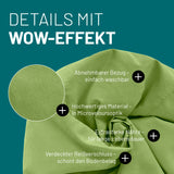 LUMALAND Luxury XL Sitzsack stylischer Beanbag Grün mit waschbarem Bezug, Microvelours, extra starken Nähten und verdecktem Reißverschluss.