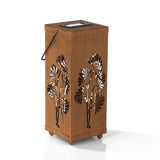 EASYmaxx Solar-Dekosäule Rost-Optik, wetterfest, solarbetrieben, Metall mit Blumenmuster, für in- & outdoor, 26 cm Höhe.