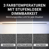 N8WERK Nachttischlampe mit Wireless Charger zeigt 3 dimmbare Lichtfarben: Warmweiß, Neutralweiß, Kaltweiß für jede Stimmung.