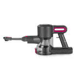 MAXXMEE Akku-Zyklon-Staubsauger in Anthrazit/Pink mit 3-fach-Filter und Verlängerungsrohr bis ca. 80 cm, kabellos und leistungsstark.