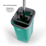 MAXXMEE Komfort-Mopp 2 Kammer-System - türkis Eimer mit 2-Kammer-System für Waschen und Auswringen ohne Bücken.