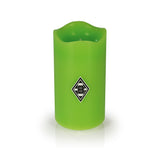 Borussia Mönchengladbach LED-Echtwachskerze grün mit rotierender BMG-Logo-Projektion, 3 Geschwindigkeitsstufen, Timer, USB- und Batteriebetrieb