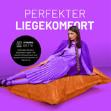 LUMALAND XXL Microvelours Sitzsack 380L 140x180 cm in Orange mit atmungsaktivem, bequemem Liegekomfort perfekt für Indoor.