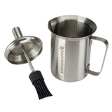 LANDMANN Selection Saucentopf aus Edelstahl mit Silikonsaucenpinsel, ideal für Grillmarinaden und Saucen beim Grillen.