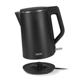 N8WERK Wasserkocher in der Midnight Edition, 1,5 Liter, 2200 W, kabellos, 360° drehbar, cool-touch Gehäuse, elegantes Design.