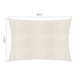 LUMALAND Sonnensegel Rechteckig in Creme, wetterbeständig, 400x300 cm, mit Befestigungsseilen, UV-Schutz, für Garten und Terrasse.