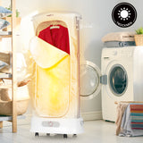 MAXXMEE Dampfbügeln Trockner Wäscheständer für schnelles Trocknen und Glätten von Hemden, kompakt und flexibel mit Rollen.