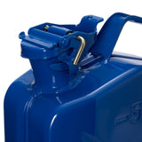 Oxid7 Metall-Kraftstoffkanister 5 Liter Blau, stossfest, korrosionsgeschützt, 5L Stahlkanister für Diesel und Benzin, UV-resistent