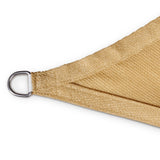 LUMALAND Sonnensegel 100% HDPE mit Stabilisator, rechteckig 5x7 m, Sand, reißfest, UV-Schutz, rostfreier Ring, Befestigungsseil inklusive.