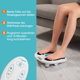 VENENWALKER Durchblutungs-Stimulator mit Fernbedienung und 4 EMS Muskelstimulations-Pads für bessere Beinaktivierung.