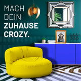 LUMALAND Sitzsack Lounge (320 L) in Gelb, modern und gemütlich, passend für In- & Outdoor, mit pflegeleichtem Material und verdecktem Reißverschluss.