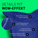 LUMALAND XXL Microvelours Sitzsack - 380L, royal blau, abnehmbarer Bezug, hochwertiges Material, extrastarke Nähte, verdeckter Reißverschluss.