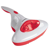 CLEANmaxx Akku-Milben-Handstaubsauger mit UV-C-Licht in rot/weiß zur hygienischen UV-C-Sterilisierung und Entfernung von Milben.