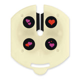 EASYmaxx LED-Projektor Kerze - 4 wechselbare Themenschablonen mit Herzmotiven für rotierende Projektionen an Wänden und Decken.